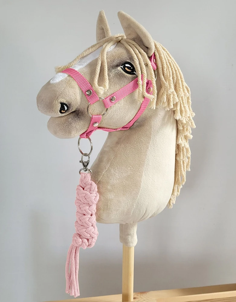 Super Hobby Horse Pavadėlis hobi arkliukui, dviguba virvė, rožinis