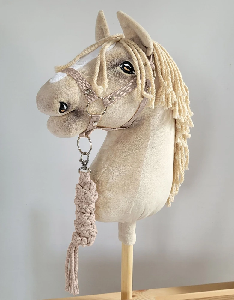 Super Hobby Horse Pavadėlis hobi arkliukui, dviguba virvė, smėlio spalvos