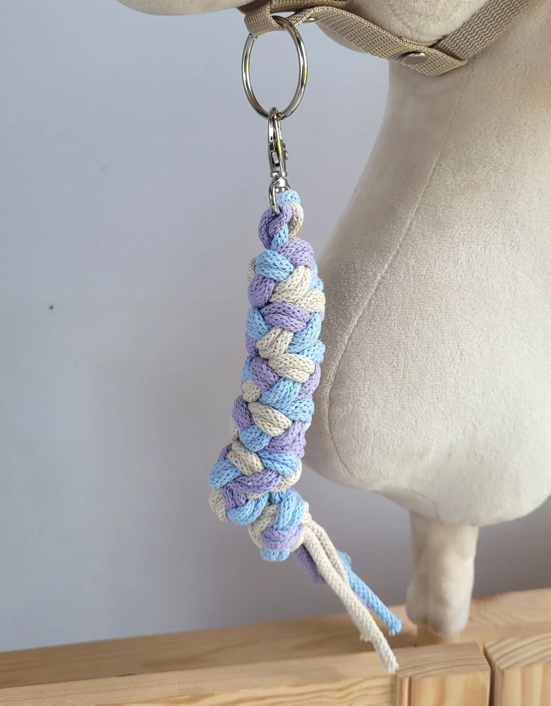 Super Hobby Horse Pavadėlis hobi arkliukui, dviguba virvė, violetinė/mėlyna/šviesi smėlio