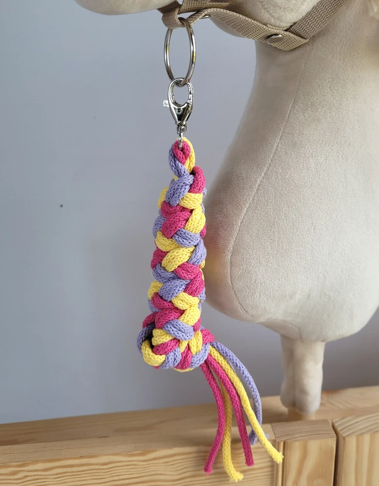 Super Hobby Horse Pavadėlis hobi arkliukui, tamsiai rožinis/violetinis/geltonas