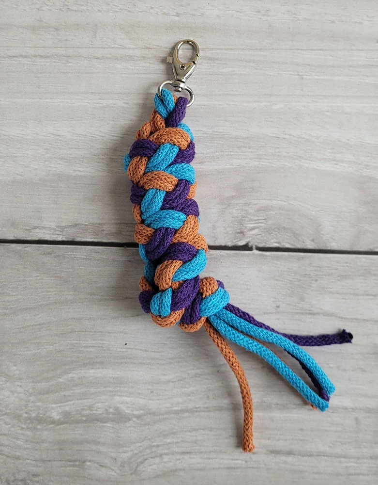 Super Hobby Horse Pavadėlis hobi arkliukui, dviguba virvė, tamsiai violetinis/turkio/terakotos