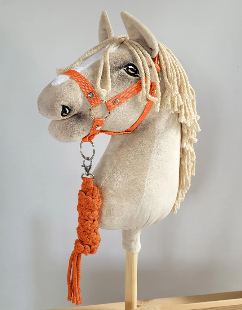 Super Hobby Horse Pavadėlis hobi arkliukui, dviguba virvė, oranžinis