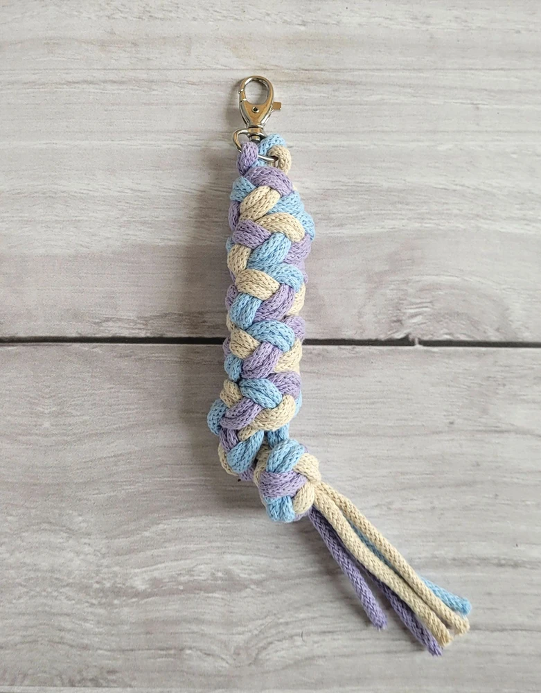 Super Hobby Horse Pavadėlis hobi arkliukui, dviguba virvė, violetinė/mėlyna/šviesi smėlio