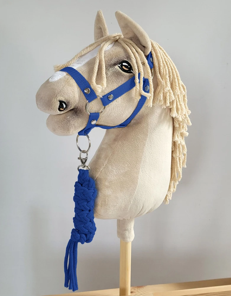 Super Hobby Horse Pavadėlis hobi arkliukui iš dvigubos virvės – mėlynas