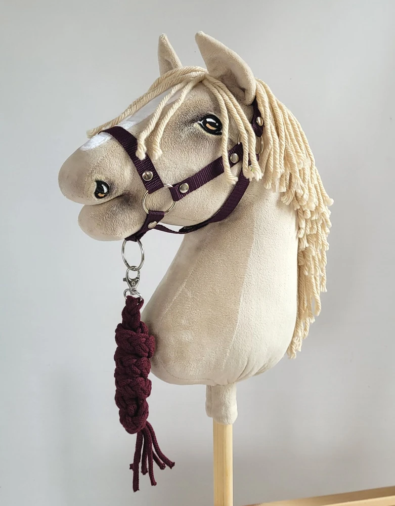 Super Hobby Horse Pavadėlis hobi arkliukui iš dvigubos virvės – slyvų spalvos