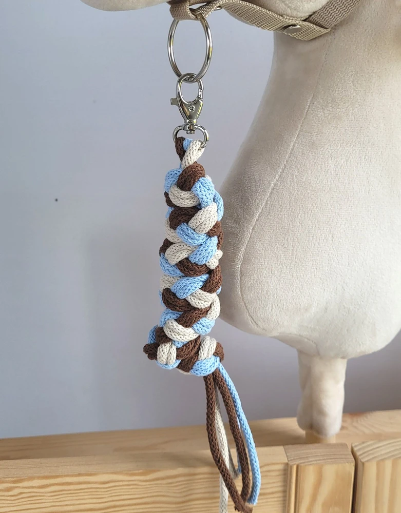 Super Hobby Horse Pavadėlis hobi arkliukui, dvigubas, mėlynas/šviesiai smėlinis/rudas