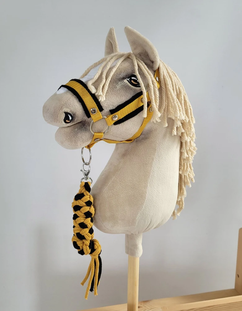 Super Hobby Horse Pavadėlis hobi arkliukui, juodas-geltonas