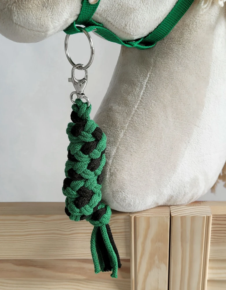 Super Hobby Horse Pavadėlis hobi arkliukui, juodai žalias, pintas