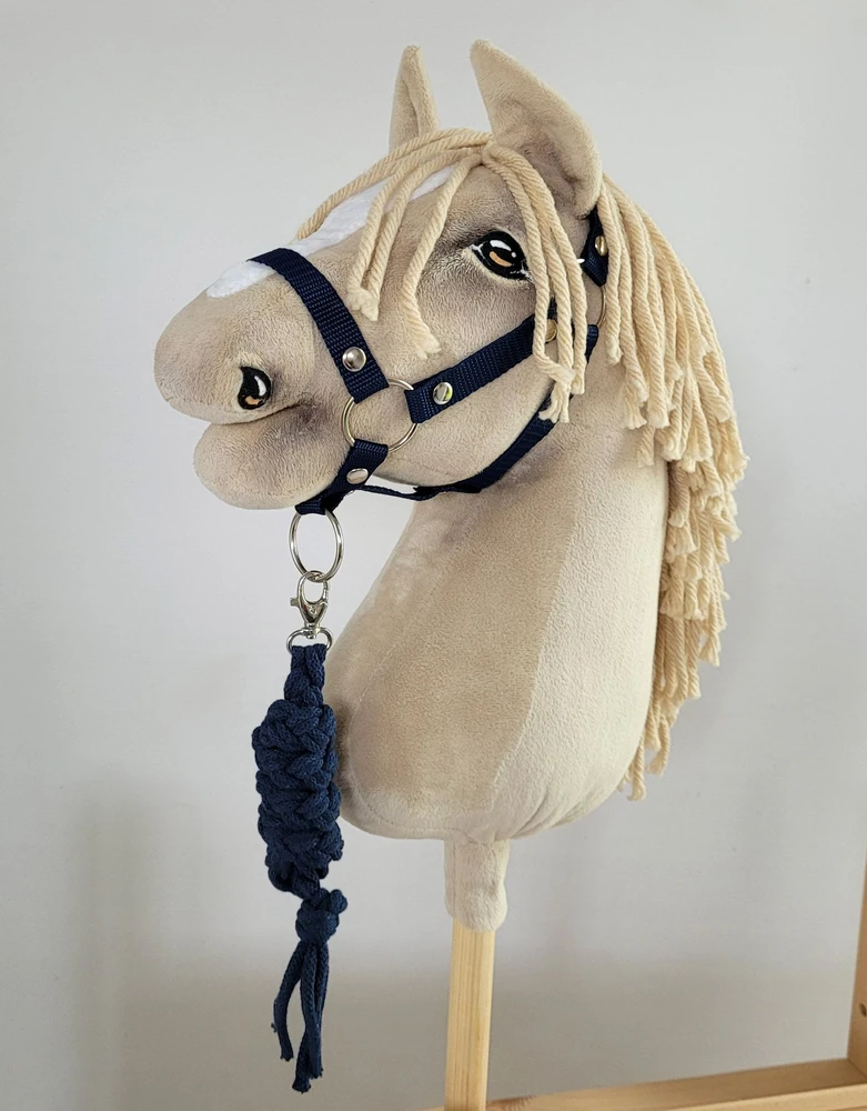 Super Hobby Horse Pavadėlis hobi arkliukui dvigubo pynimo – tamsiai mėlynas