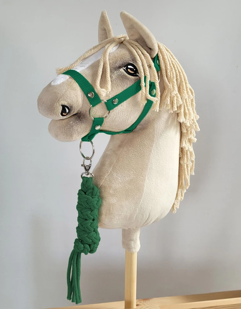 Super Hobby Horse Hobby horsingo pavadėlis iš dvigubo virvinio lyno – žalias