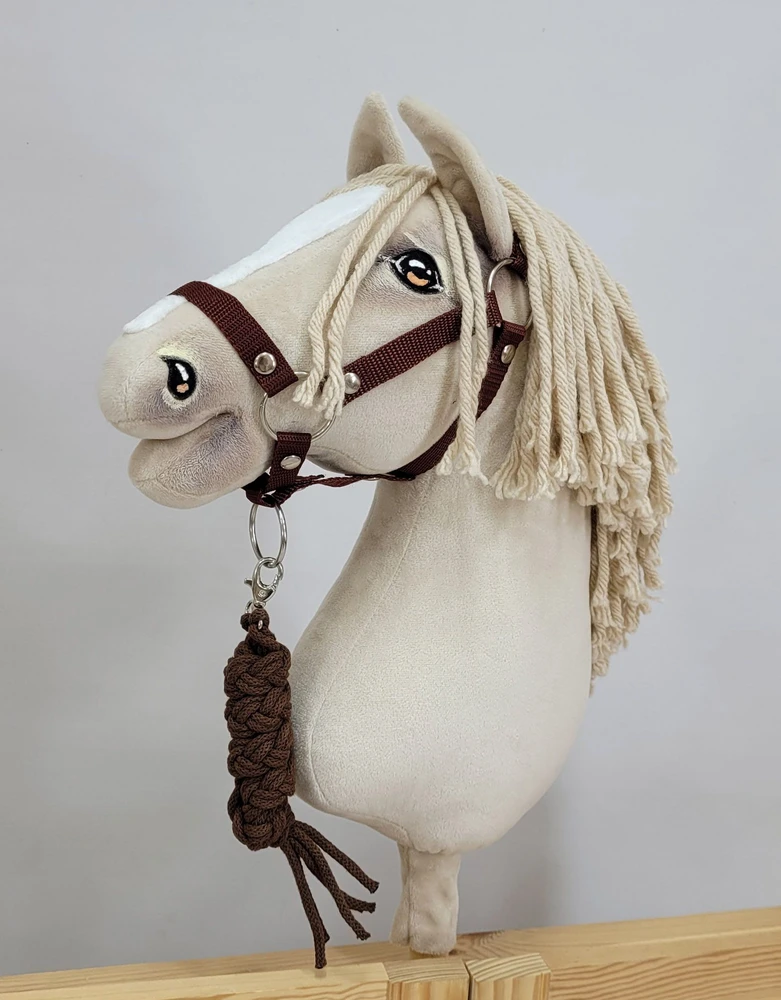 Super Hobby Horse Pavadėlis hobi arkliukui iš dvigubos virvės rudas