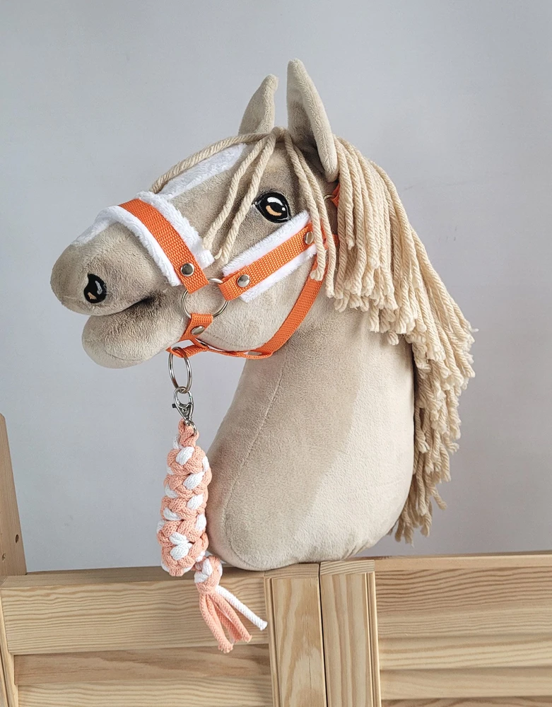 Super Hobby Horse Pavadėlis hobi arkliukui, baltai oranžinis