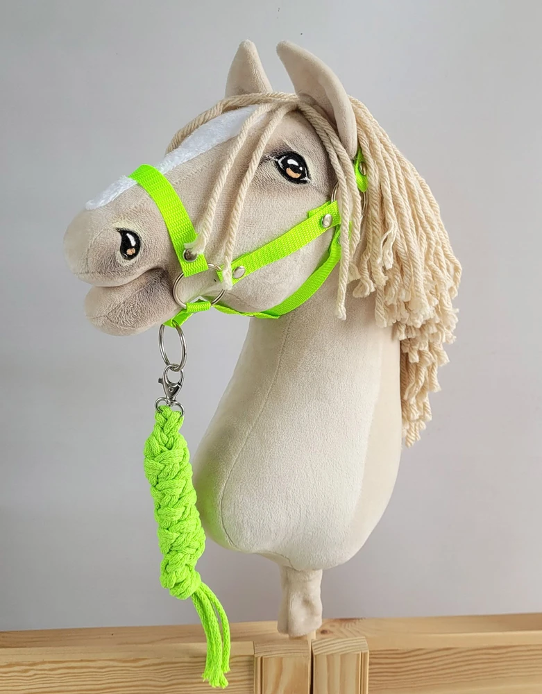 Super Hobby Horse Pavadėlis hobi arkliukui, neoninės žalios spalvos
