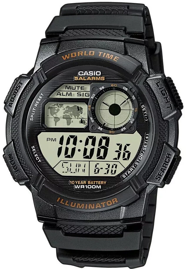VYRIŠKAS LAIKRODIS CASIO AE-1000W 1AV (zd073a) - WORLD TIME