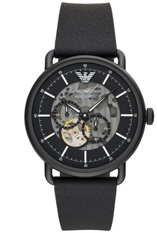 Vyriškas laikrodis EMPORIO ARMANI AVIATOR AUTOMATIC AR60028 + BOX (zi099c)