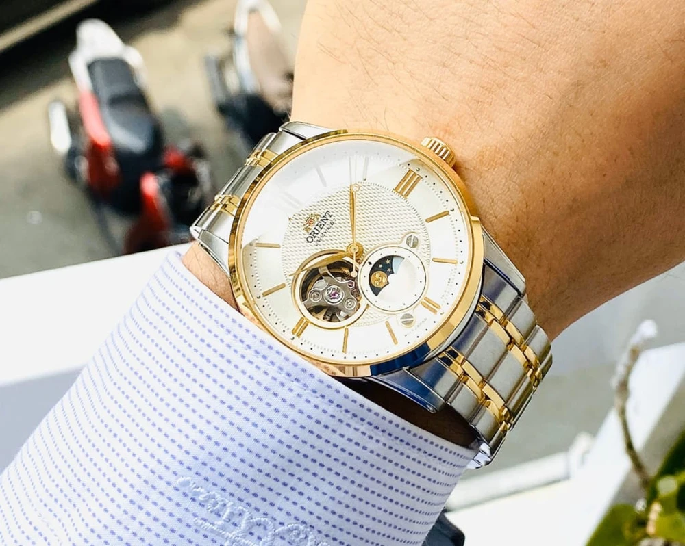 Vyriškas laikrodis Orient Classic Sun & Moon RA-AS0007S10B + BOX