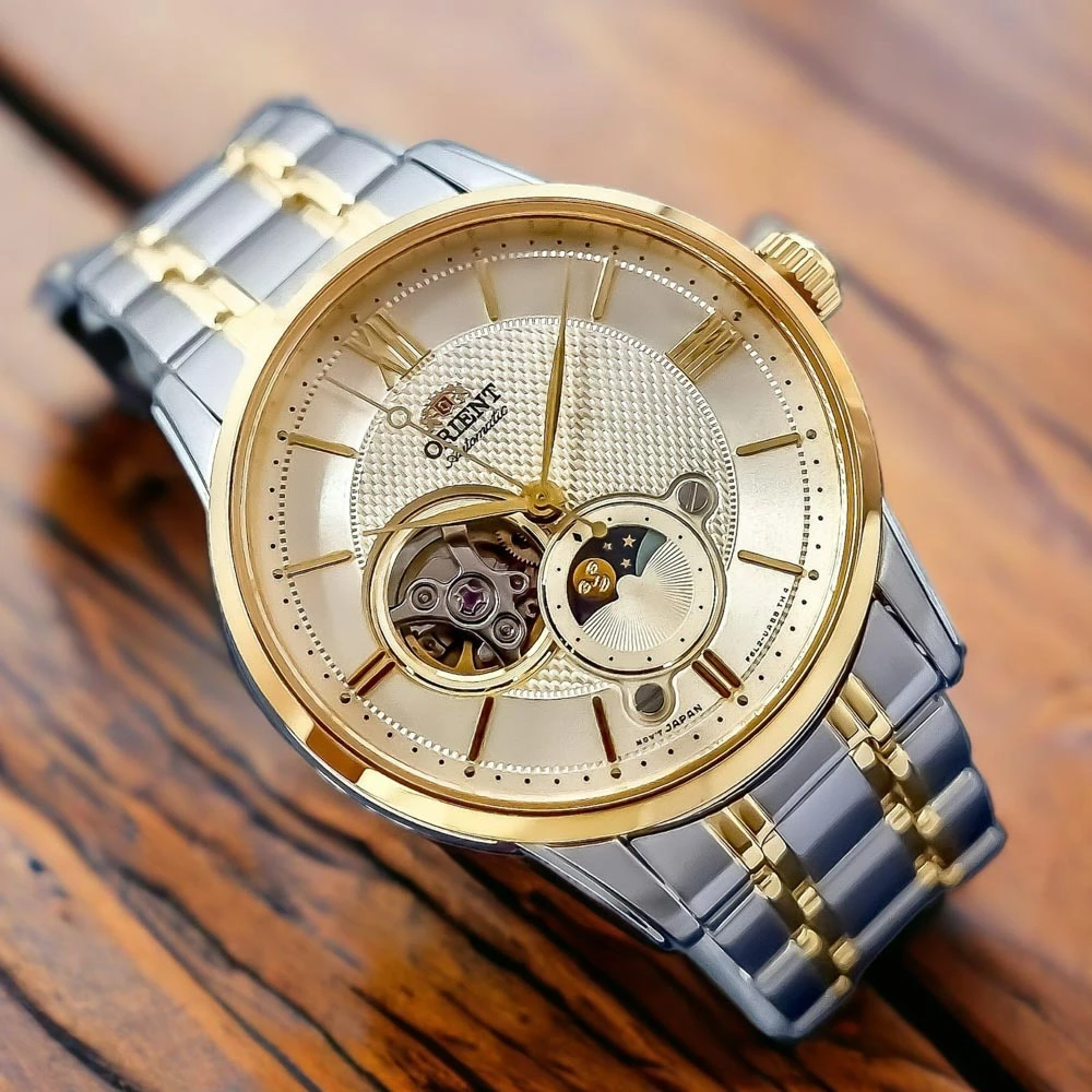 Vyriškas laikrodis Orient Classic Sun & Moon RA-AS0007S10B + BOX