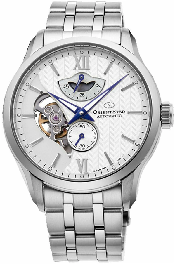 Vyriškas Orient Star Skeleton automatinis laikrodis sidabrinės spalvos RE-AV0B01S00B