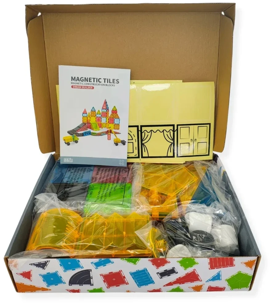 X Bida Magnetinių XL formų konstruktorius su 88 detalėmis, vaikams nuo 3 metų, su ratuku ir lipdukais