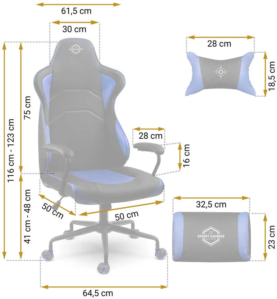 SPORT Sofotel Yasuo žaidimų kėdė – mėlyna – 2591