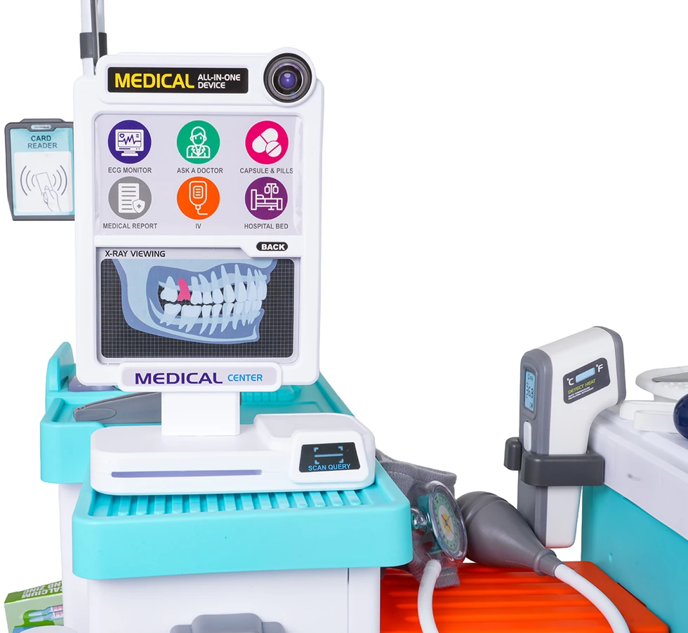 Žaidimų rinkinys MEGA Little Doctor 77 vnt. mėlynas