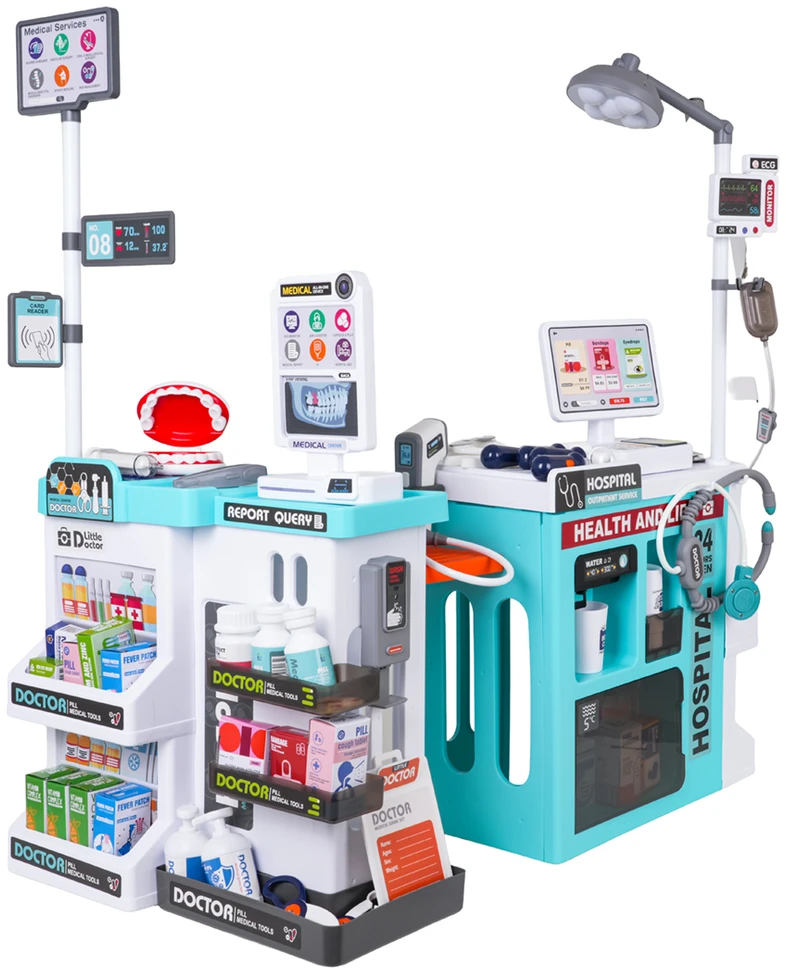 Žaidimų rinkinys MEGA Little Doctor 77 vnt. mėlynas