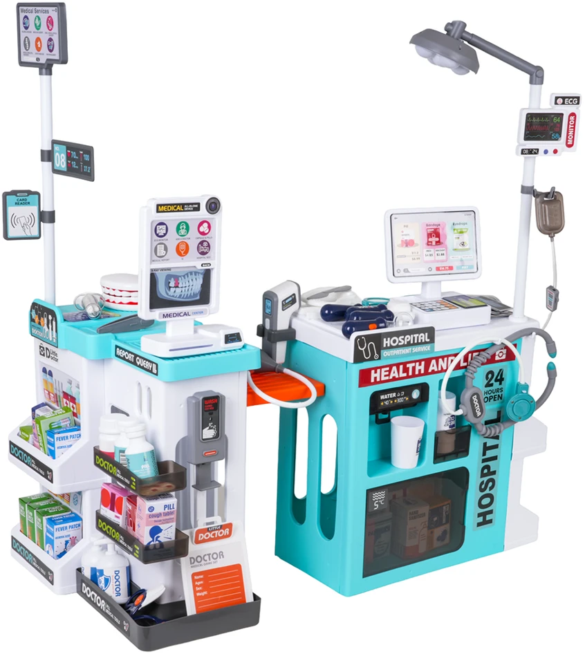 Žaidimų rinkinys MEGA Little Doctor 77 vnt. mėlynas