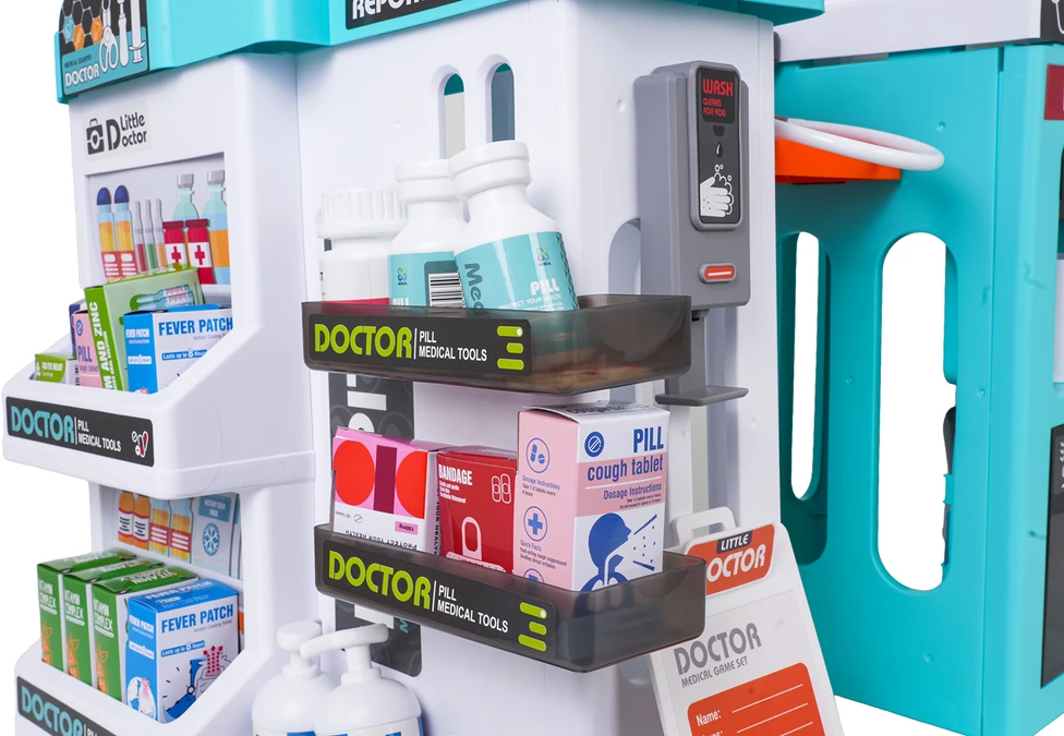 Žaidimų rinkinys MEGA Little Doctor 77 vnt. mėlynas