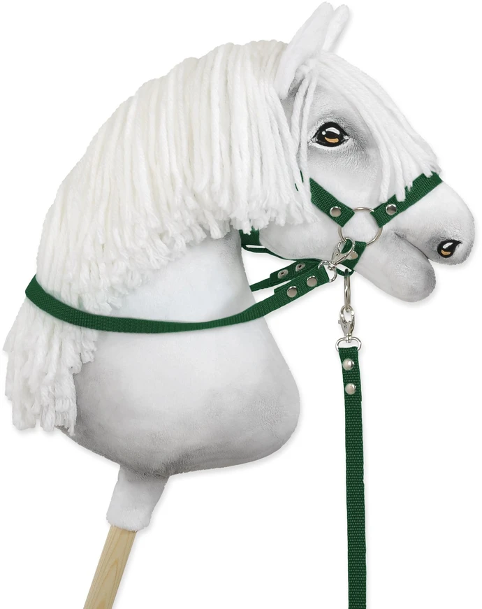 Super Hobby Horse Hobio žirgo kamanų pavadžiai butelių žalios spalvos