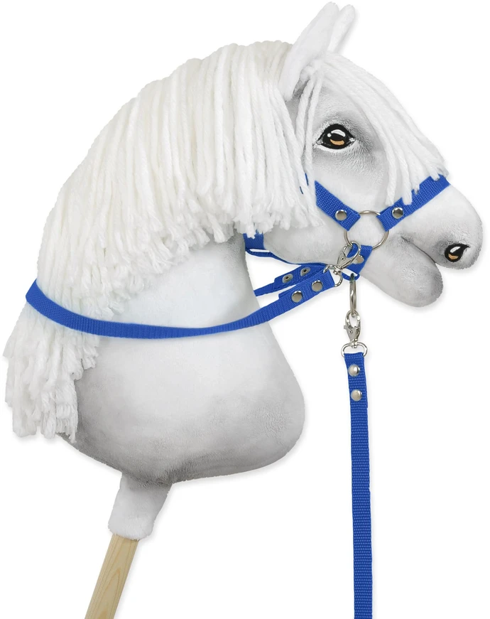 Super Hobby Horse Hobio žirgo kamanos su pavadžiu – mėlynos