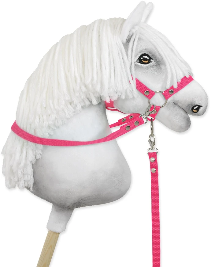 Super Hobby Horse Hobio žirgo kamanų pavadžiai – tamsiai rožiniai