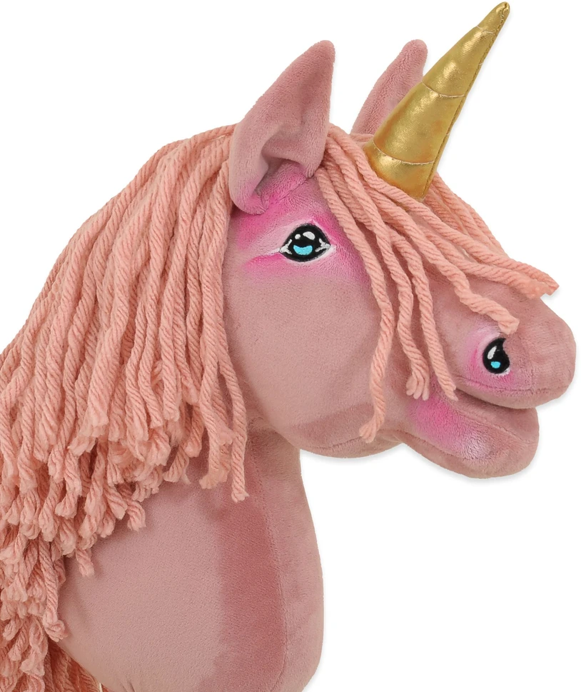 Super Hobby Horse Vienaragis ant lazdos Hobby Horse pastelinės rožinės spalvos A4