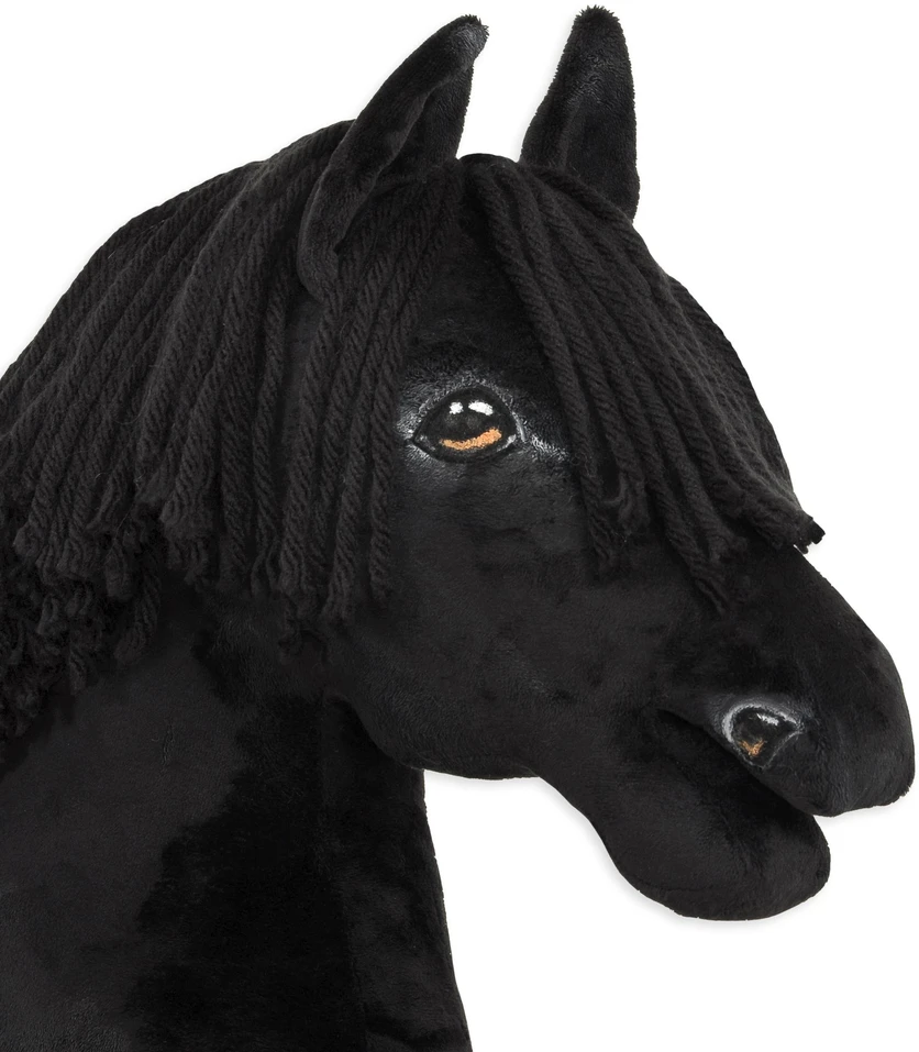 Super Hobby Horse Medinis žirgas su kotu – juodas, Premium