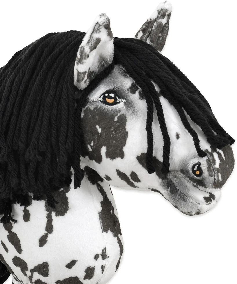 Super Hobby Horse Hobby Horse lazdelinis arkliukas leopardinis su juoda karčiene A4