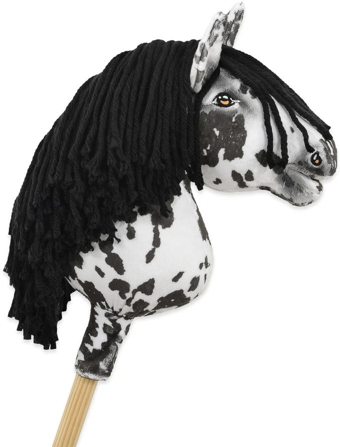 Super Hobby Horse Hobby Horse lazdelinis arkliukas leopardinis su juoda karčiene A4