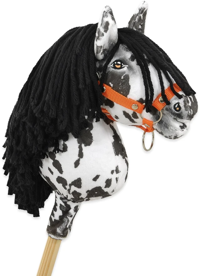 Super Hobby Horse Hobby Horse lazdelinis arkliukas leopardinis su juoda karčiene A4