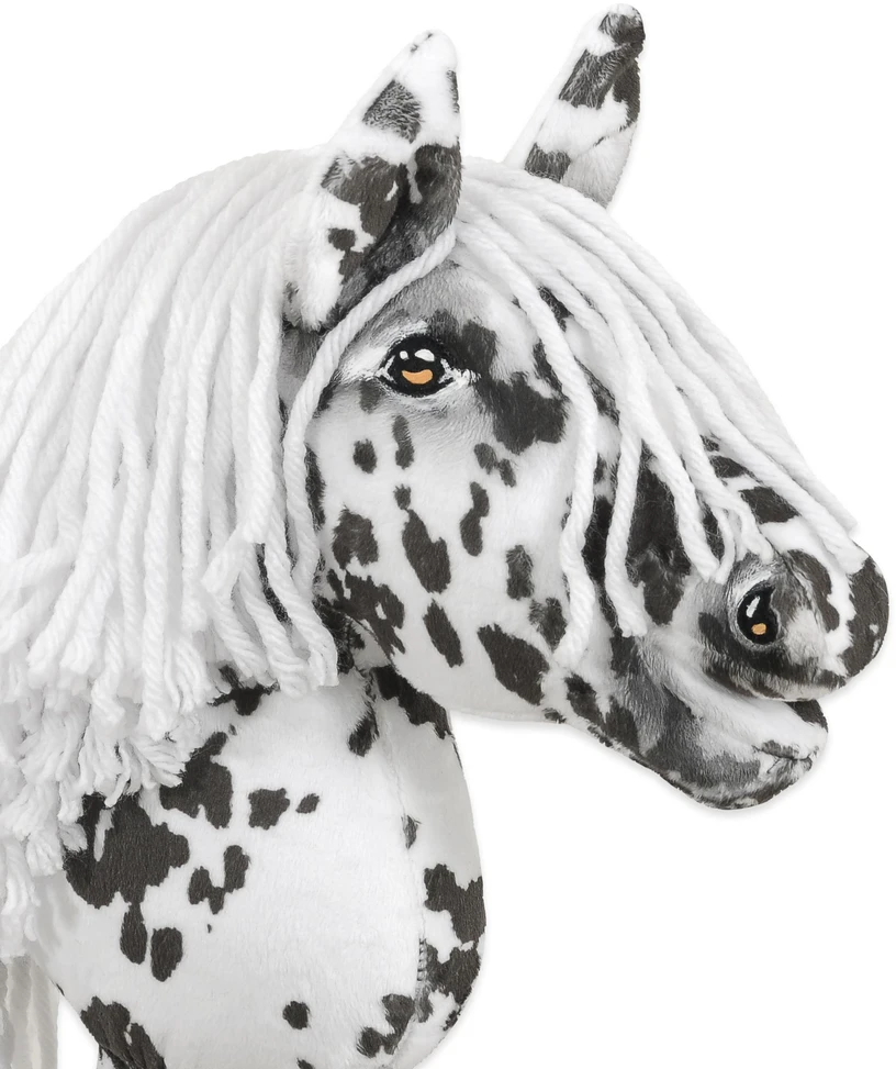 Super Hobby Horse Hobby Horse lazdelinis arkliukas leopardinis su balta karčiais A4
