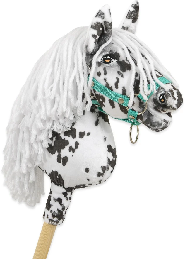 Super Hobby Horse Hobby Horse lazdelinis arkliukas leopardinis su balta karčiais A4