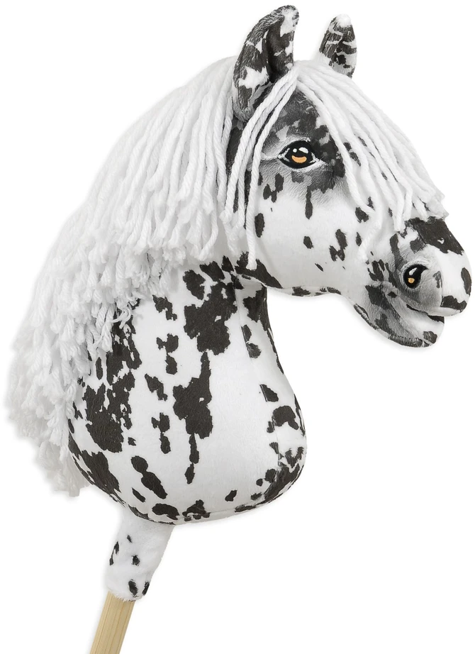 Super Hobby Horse Medinis žaislinis arkliukas leopardinis su balta karčia