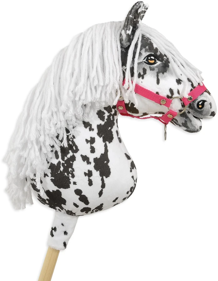 Super Hobby Horse Medinis žaislinis arkliukas leopardinis su balta karčia