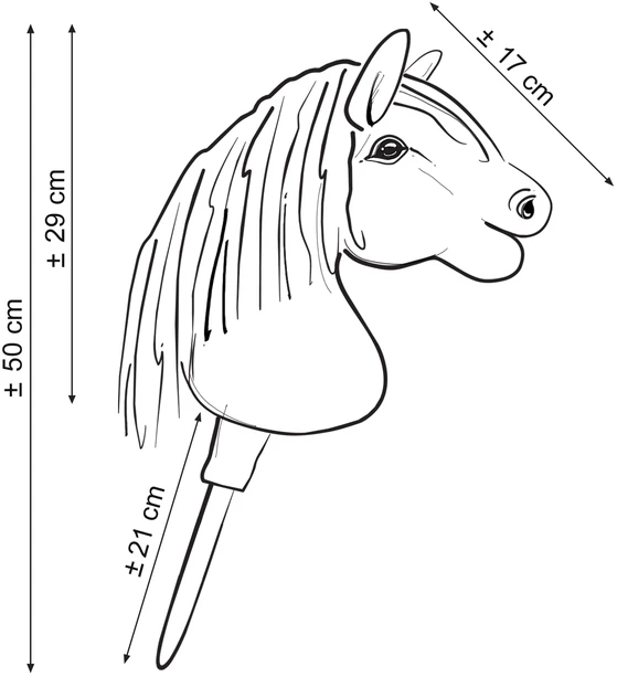 Hobby Horse lazdelinis arkliukas Premium leopardinis su balta karčiais A5