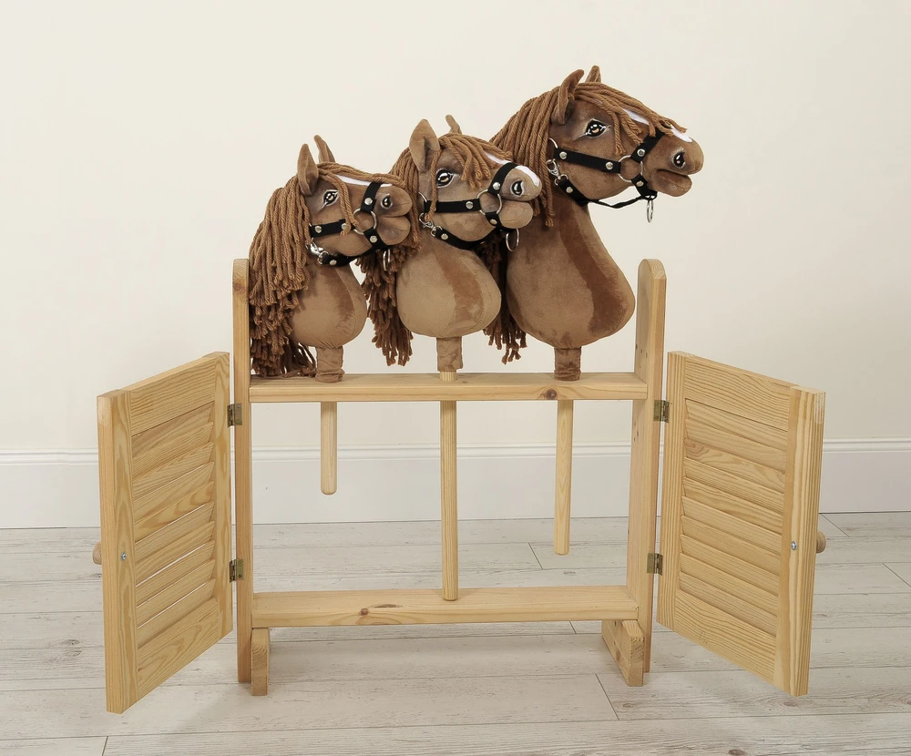 Hobby Horse lazdelinis arkliukas Premium leopardinis su balta karčiais A5