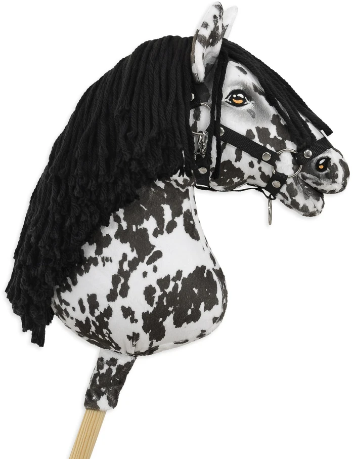 Super Hobby Horse Medinis žirgas su kotu – leopardinis, juoda karčia