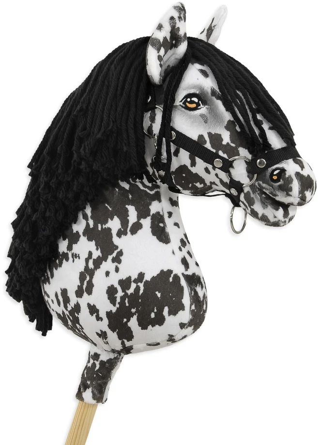 Super Hobby Horse Medinis žirgas su kotu – leopardinis, juoda karčia
