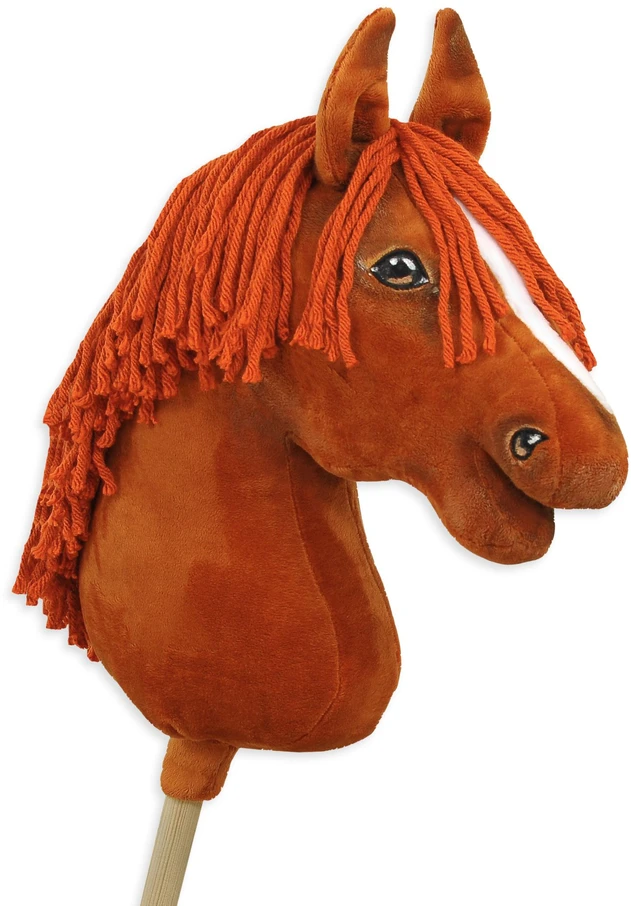 Super Hobby Horse Medinis žaislinis arkliukas – kaštoninis Premium
