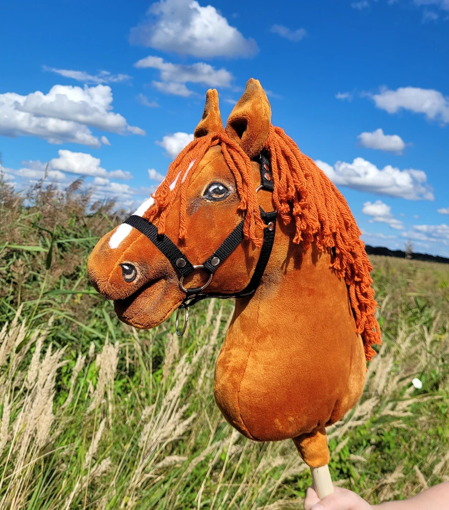 Super Hobby Horse Medinis žaislinis arkliukas – kaštoninis Premium