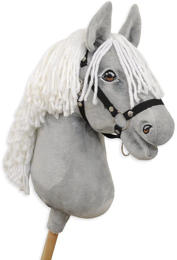 Super Hobby Horse Medinis hobis arkliukas – pilkas su balta karčiais