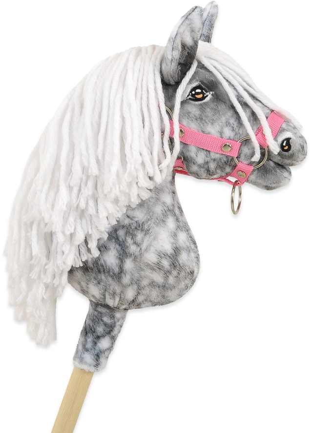 Hobby Horse lazdelinis arkliukas su balta karčiene Super Hobby Horse Premium