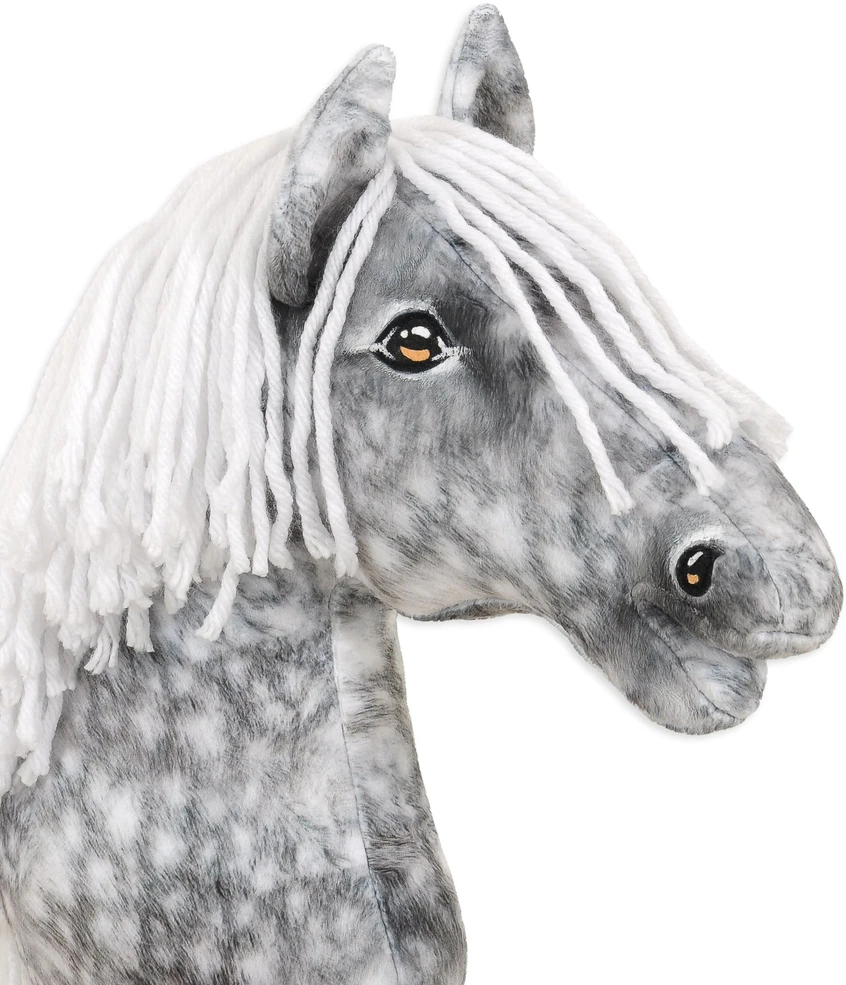 Super Hobby Horse Medinis hobio arkliukas pilkas su balta karčia
