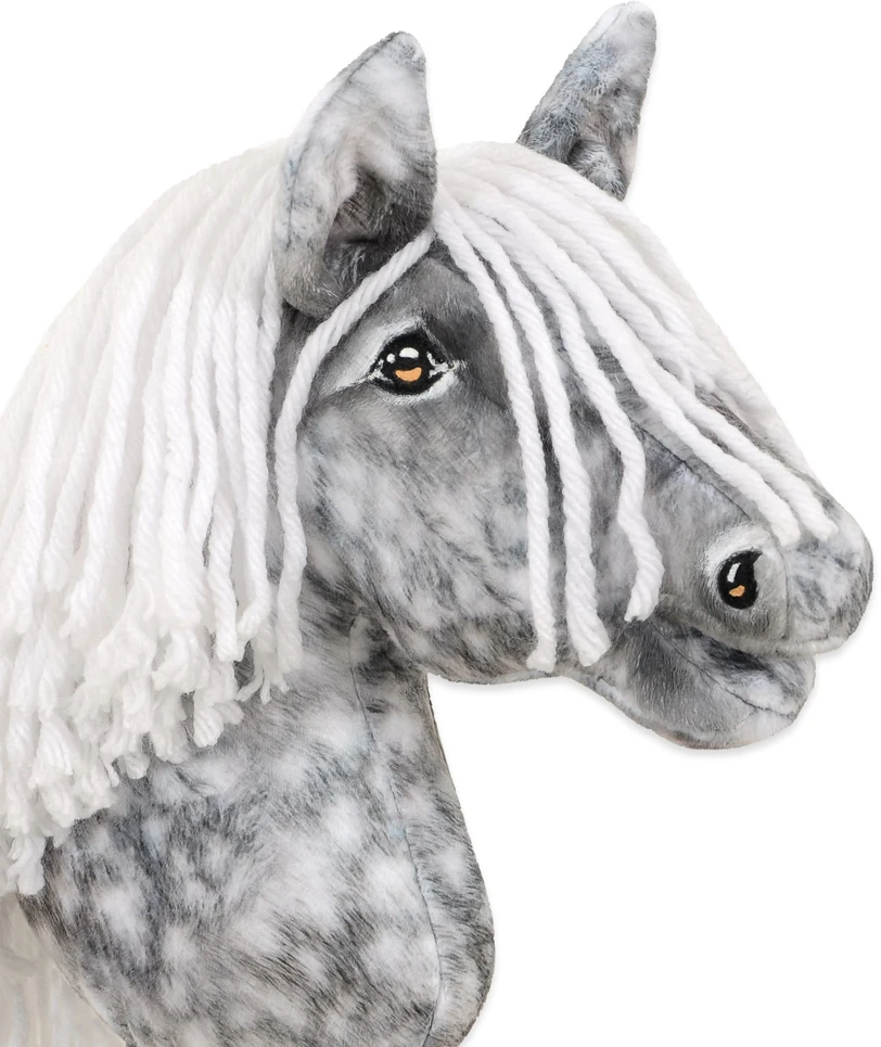Hobby Horse lazdelinis arkliukas su balta karčiene Super Hobby Horse Premium